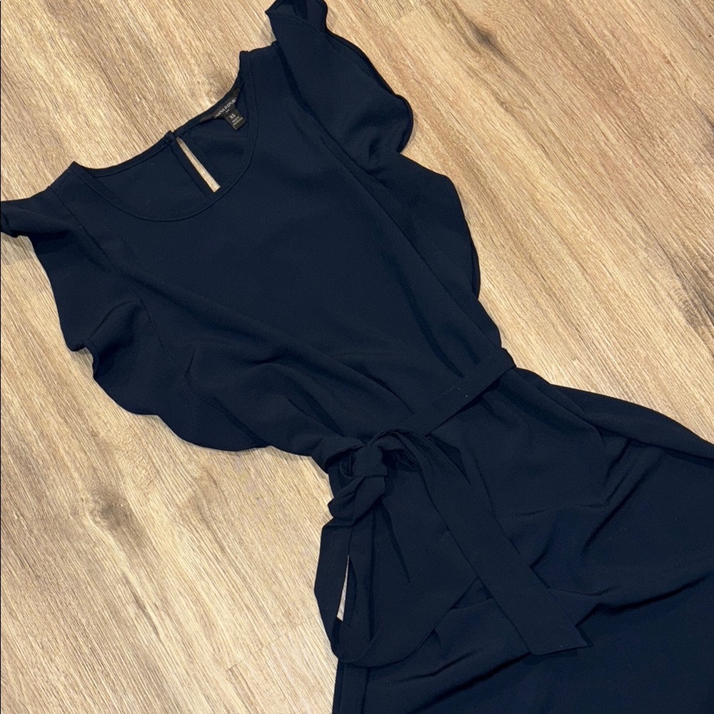 Banana Republic Blue Sheath Dress with Flutter Cap Sleeves